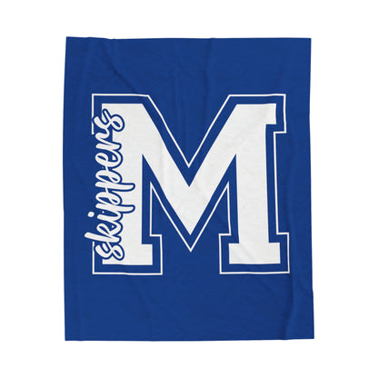 Skipper M High School Mascot Velveteen Plush Blanket