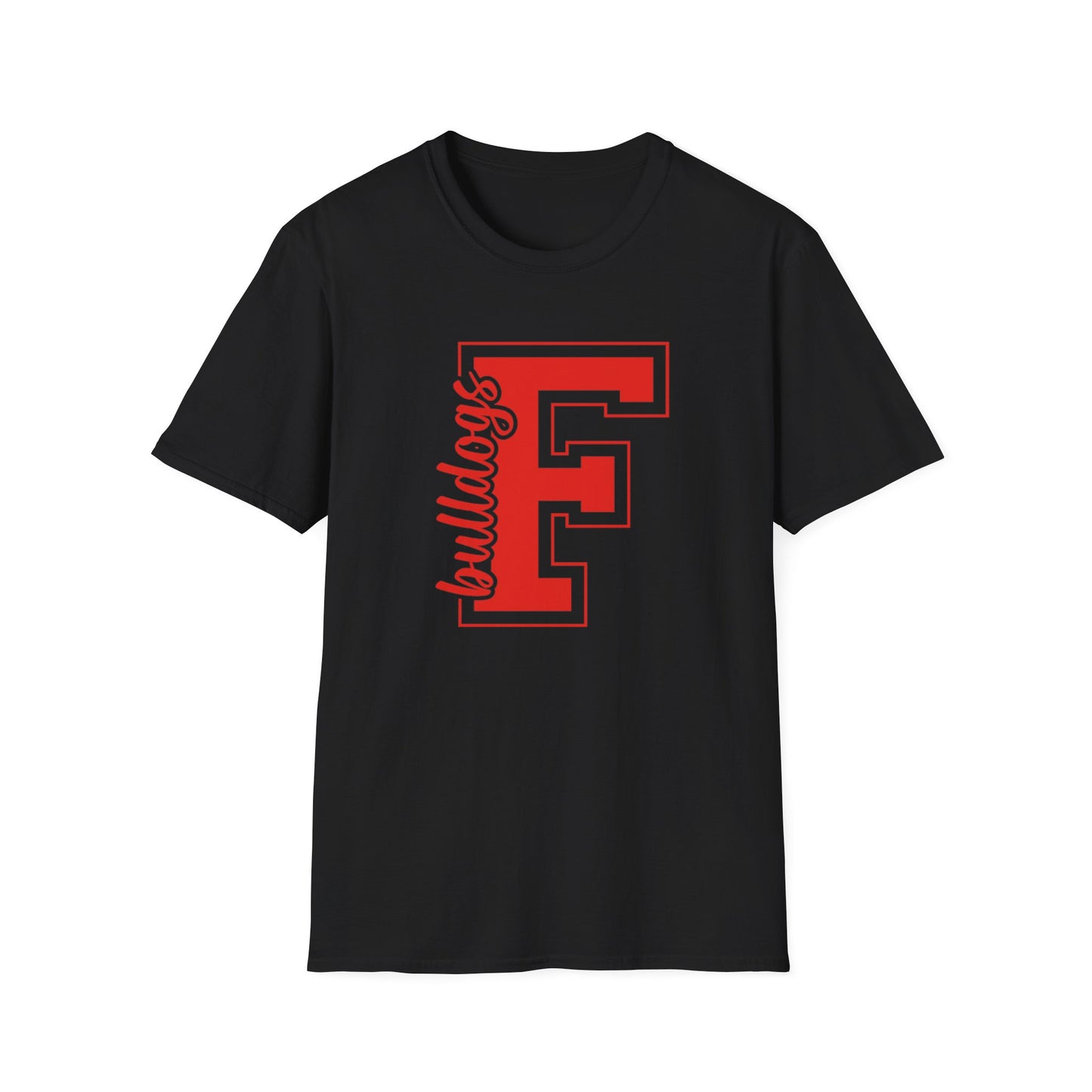 Bulldog F High School Mascot Soft Style T-Shirt