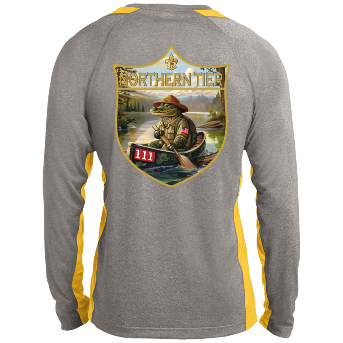 Troop 111 Northern Tier Long Sleeve Heather Colorblock Performance Tee