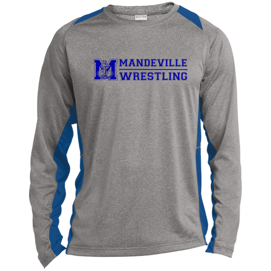 Mandeville Long Sleeve Heather Colorblock Performance Tee