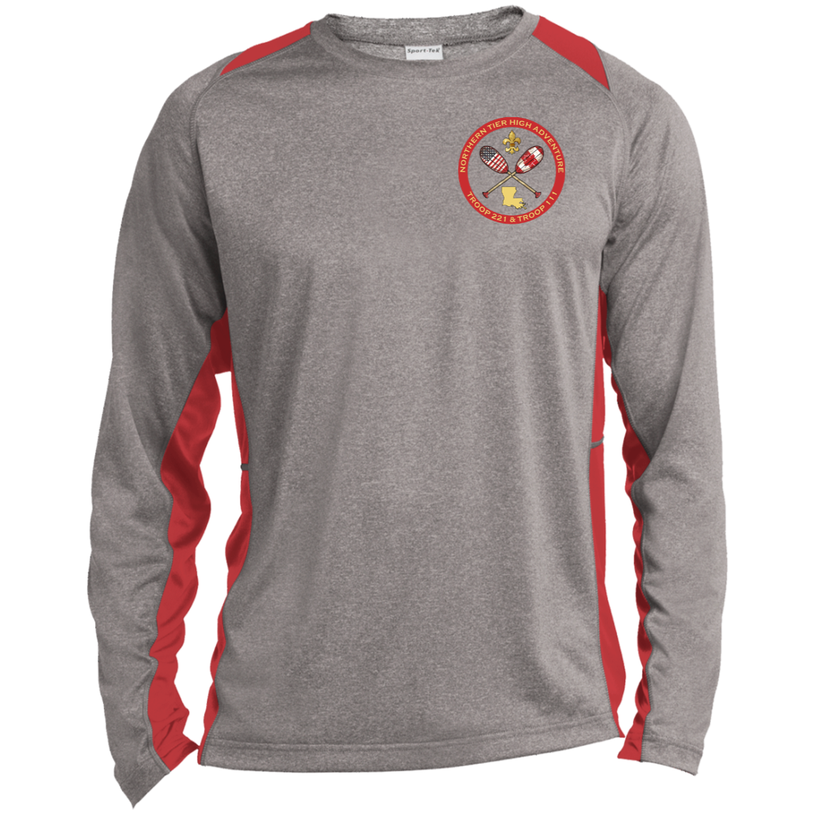 Troop 111 Northern Tier Long Sleeve Heather Colorblock Performance Tee