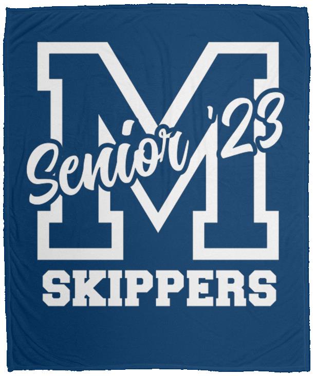 Skipper Senior '23 Script Cozy Plush Fleece Blanket - 50x60