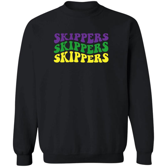 Skipper Mardi Gras Retro Wave Crewneck Sweatshirt